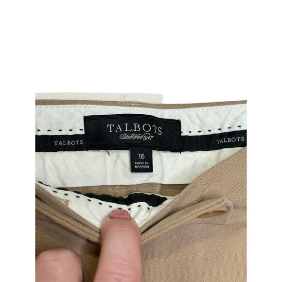 Talbots Women's Pants Signature Chino Straight Leg High-Rise Stretch Brown Sz.16 - Picture 5 of 10